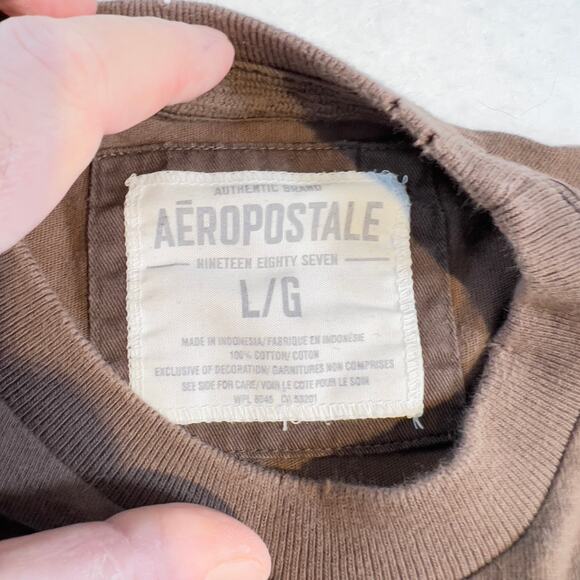 Aeropostale 1987 Varsity T-Shirt Woman's Large Distressed Vintage Look Cotton - Picture 2 of 12